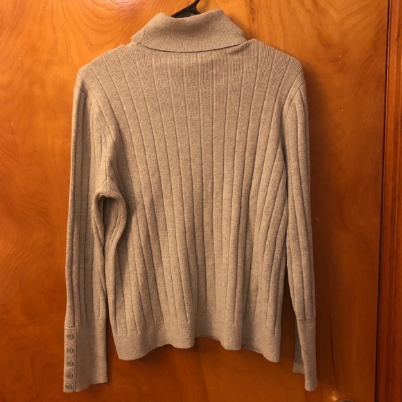NWOT Talbots Button-Cuff Ribbon Turtleneck Sweater (Large) - Picture 4 of 5